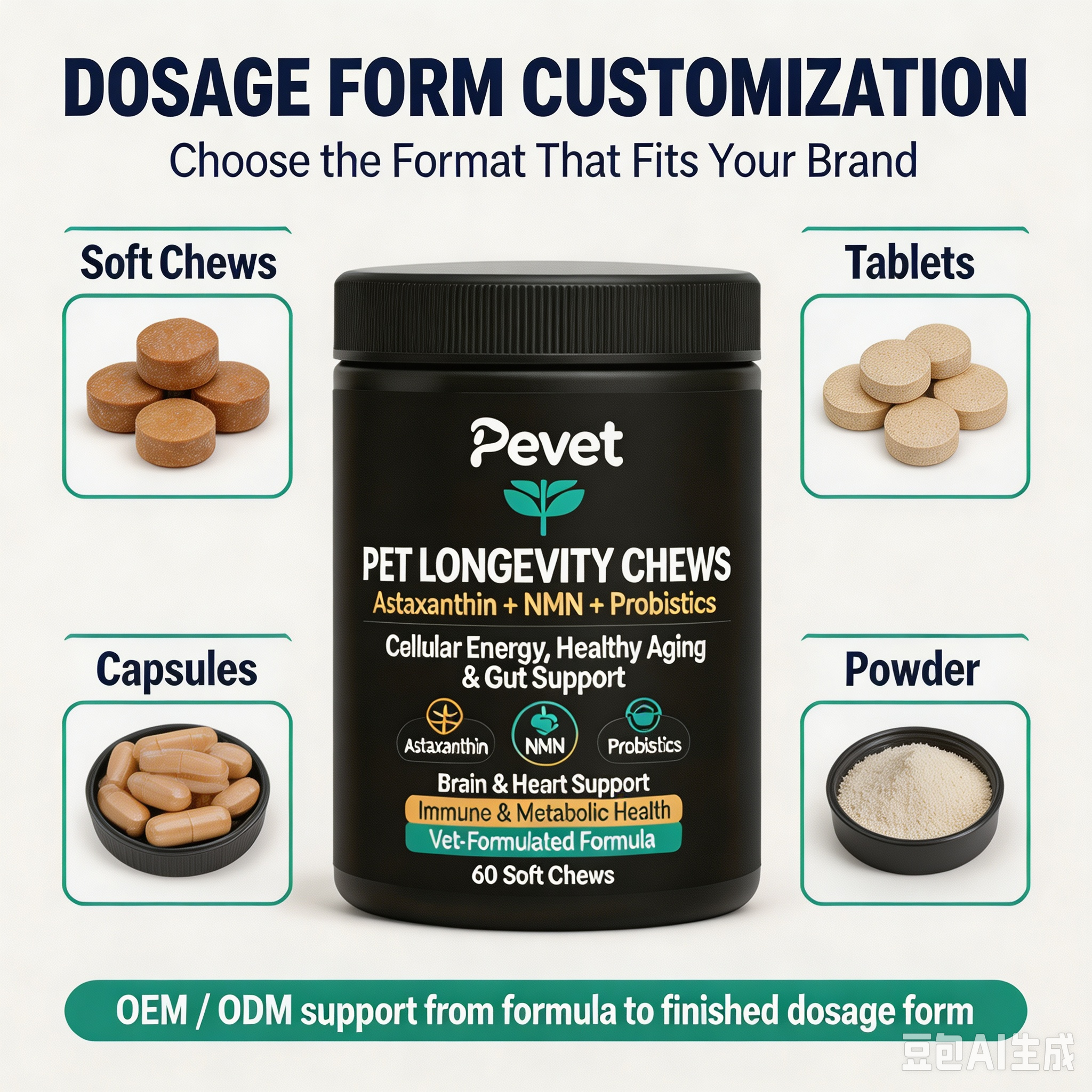 Pevet Pet Aging & Wellness Supplement Astaxanthin NMN Supports Vitality Antioxidant & Gut Health OEM/ODM Pet Supplement,Pevet Pet Aging & Wellness Supplement Astaxanthin NMN Supports Vitality Antioxidant & Gut Health OEM/ODM Pet Supplement,Pevet