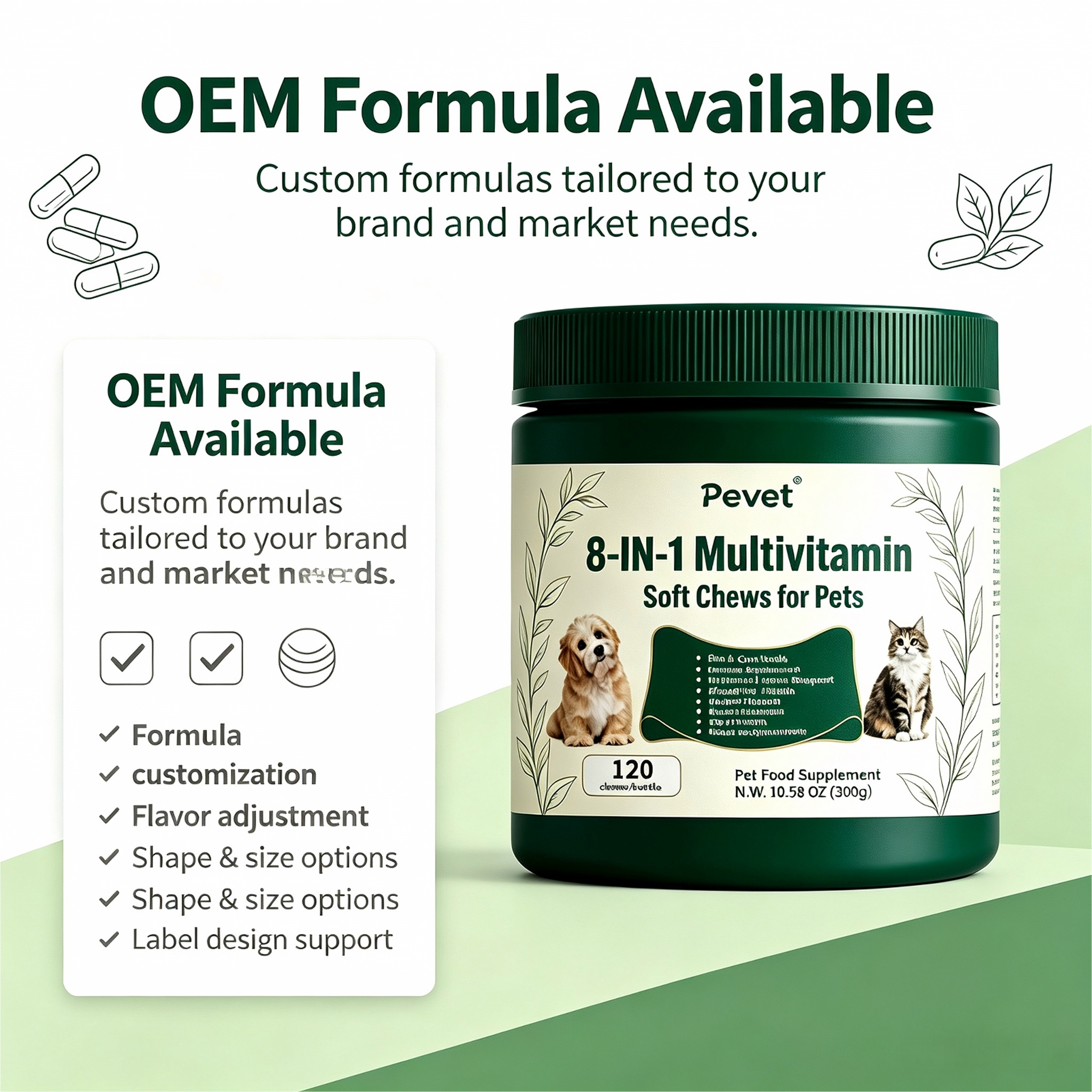 Pevet 8-in-1 Multivitamin Soft Chews Supports Herding Breeds Skin Coat Joint Heart Digestion Urinary Vision Oral Factory Supply,Pevet 8-in-1 Multivitamin Soft Chews Supports Herding Breeds Skin Coat Joint Heart Digestion Urinary Vision Oral Factory Supply,Pevet