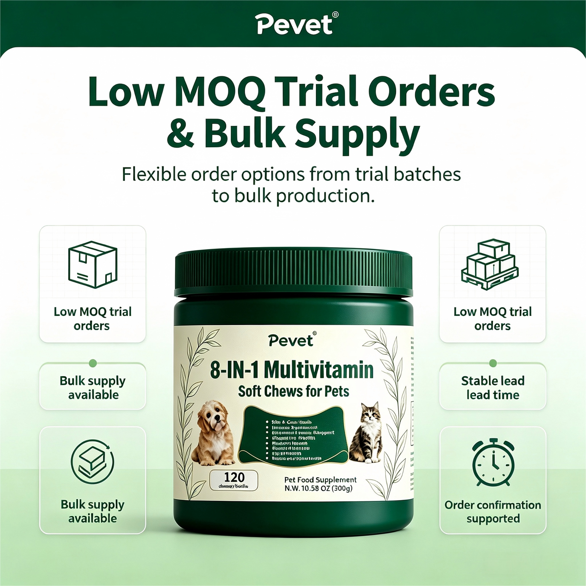 Pevet 8-in-1 Multivitamin Soft Chews Supports Herding Breeds Skin Coat Joint Heart Digestion Urinary Vision Oral Factory Supply,Pevet 8-in-1 Multivitamin Soft Chews Supports Herding Breeds Skin Coat Joint Heart Digestion Urinary Vision Oral Factory Supply,Pevet