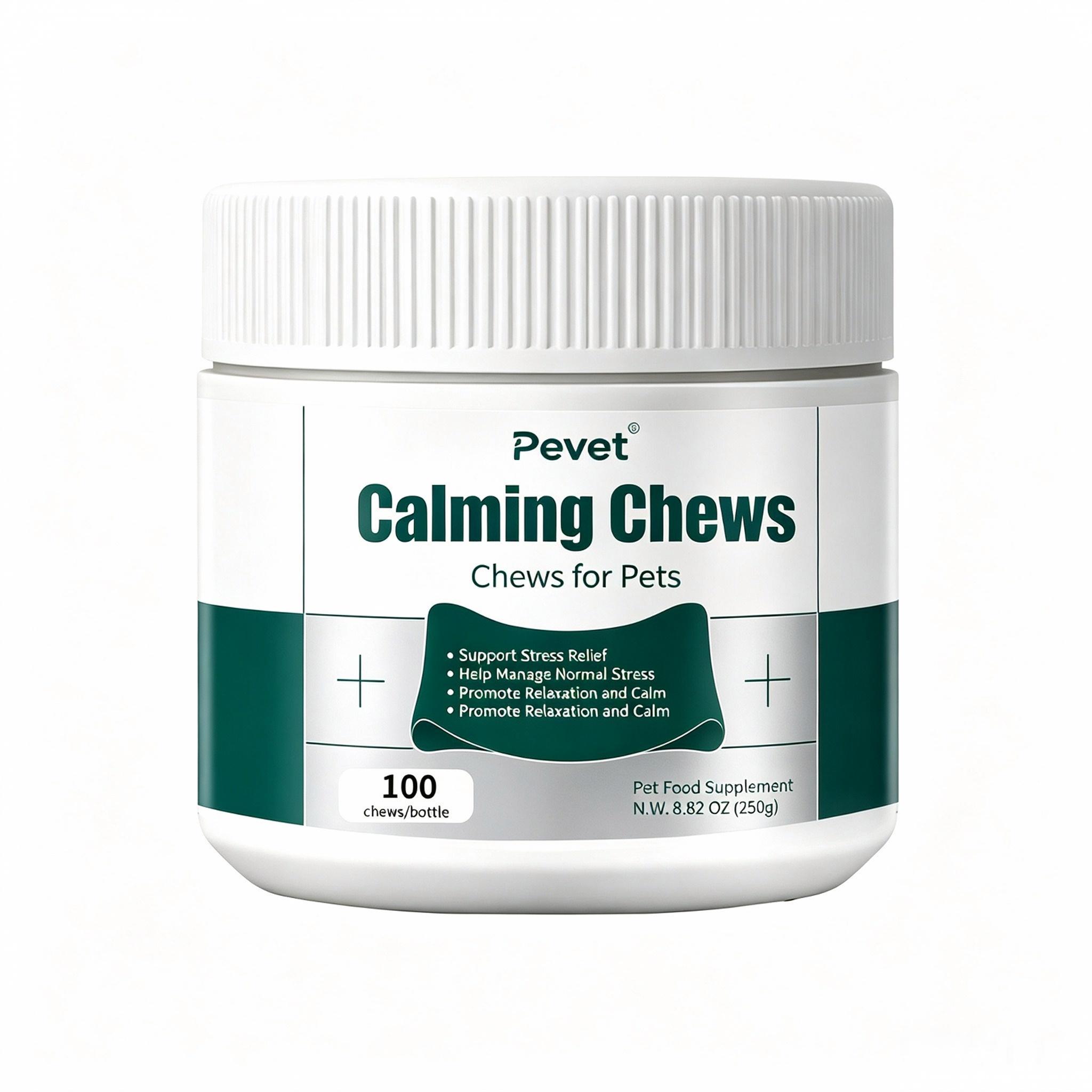 Pevet Calming Soft Chews for Cats & Dogs - Natural Ashwagandha, Inulin, Theanine, Chamomile, Eases Fireworks Stress & Noise,Pevet Calming Soft Chews for Cats & Dogs - Natural Ashwagandha, Inulin, Theanine, Chamomile, Eases Fireworks Stress & Noise,Pevet