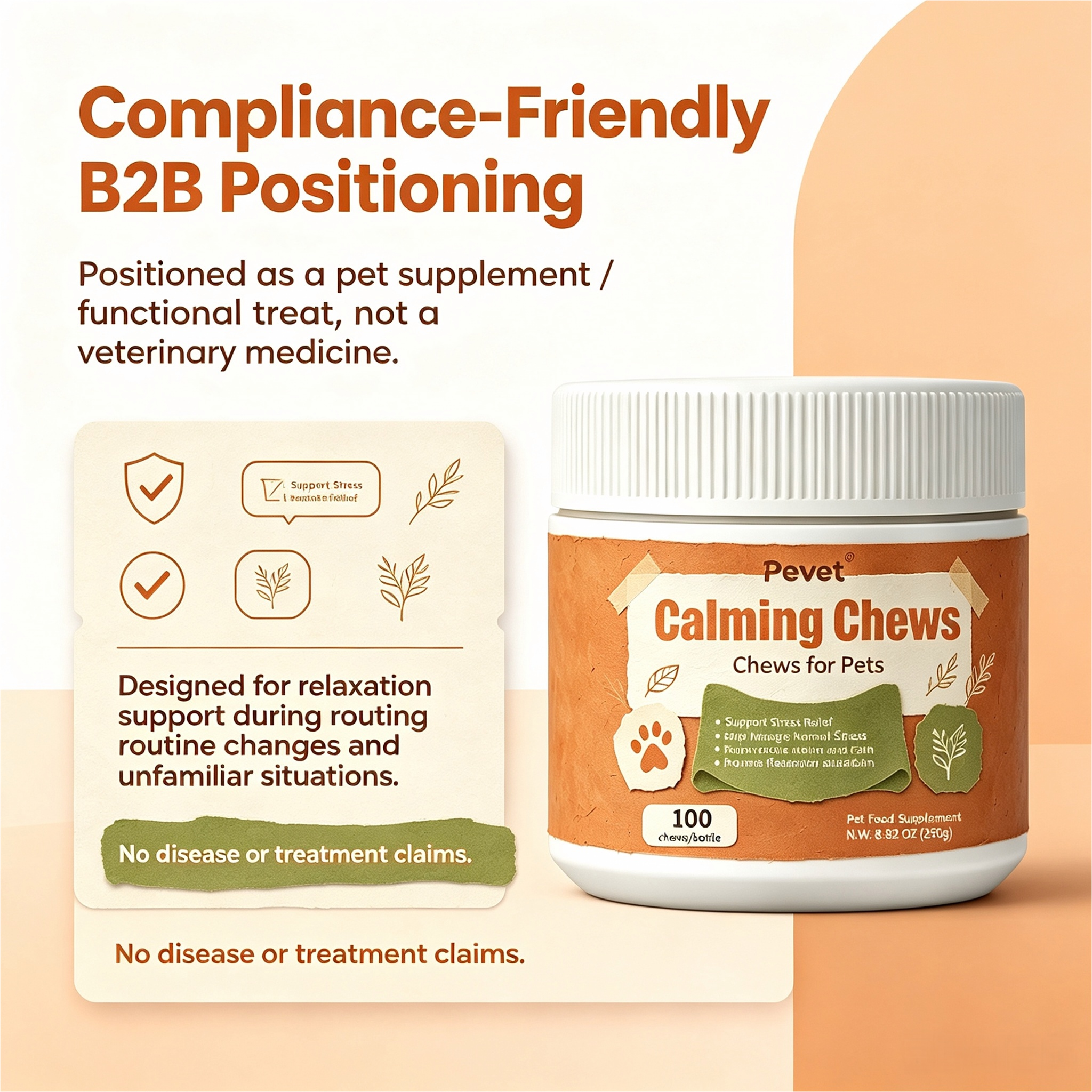 Pevet Calming Soft Chews for Cats & Dogs - Natural Valerian Root, Colostrum, Ginger, L-Tryptophan, Eases Thunder Stress & Noise,Pevet Calming Soft Chews for Cats & Dogs - Natural Valerian Root, Colostrum, Ginger, L-Tryptophan, Eases Thunder Stress & Noise,Pevet