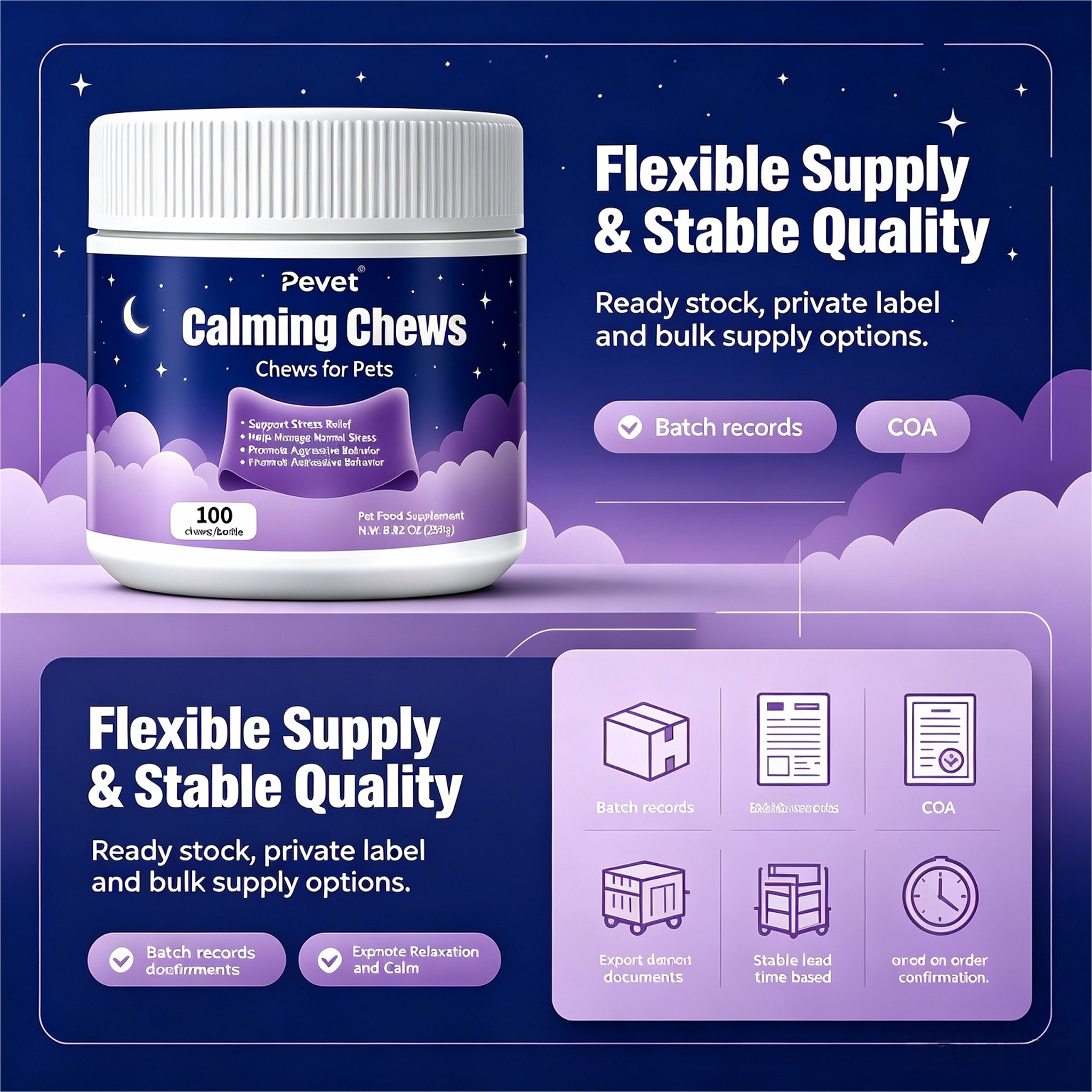 Pevet Calming Soft Chews for Cats & Dogs - Natural Colostrum, Ginger, Passion Flower, Vitamin, Eases Separation Stress & Noise,Pevet Calming Soft Chews for Cats & Dogs - Natural Colostrum, Ginger, Passion Flower, Vitamin, Eases Separation Stress & Noise,Pevet