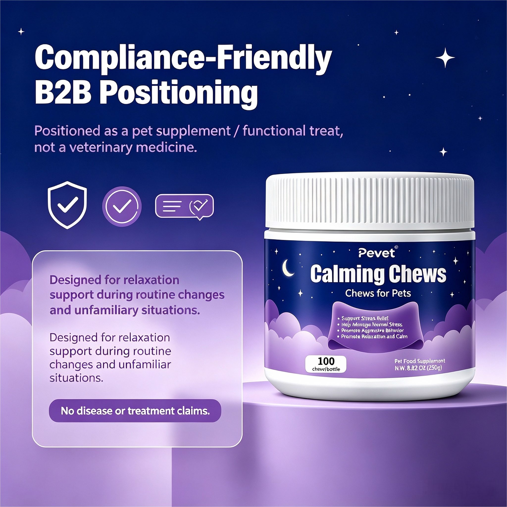 Pevet Calming Soft Chews for Cats & Dogs - Natural Colostrum, Ginger, Passion Flower, Vitamin, Eases Separation Stress & Noise,Pevet Calming Soft Chews for Cats & Dogs - Natural Colostrum, Ginger, Passion Flower, Vitamin, Eases Separation Stress & Noise,Pevet
