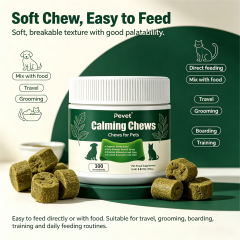 Pevet Calming Soft Chews for Cats & Dogs - Natural Colostrum, Passion Flower, Theanine, Inulin, Eases Storm Fears Stress & Noise,Pevet Calming Soft Chews for Cats & Dogs - Natural Colostrum, Passion Flower, Theanine, Inulin, Eases Storm Fears Stress & Noise,Pevet