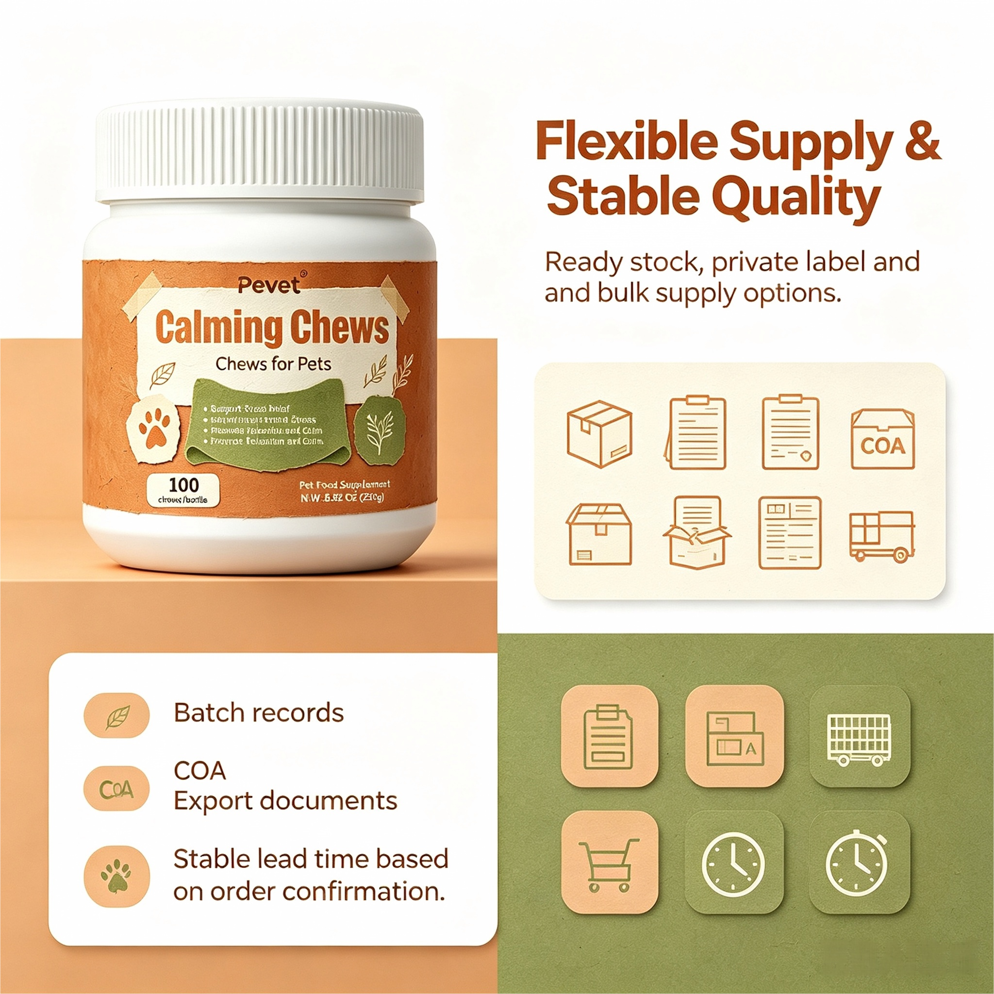 Pevet Calming Soft Chews for Cats & Dogs - Natural Valerian Root, Colostrum, Ginger, L-Tryptophan, Eases Thunder Stress & Noise,Pevet Calming Soft Chews for Cats & Dogs - Natural Valerian Root, Colostrum, Ginger, L-Tryptophan, Eases Thunder Stress & Noise,Pevet
