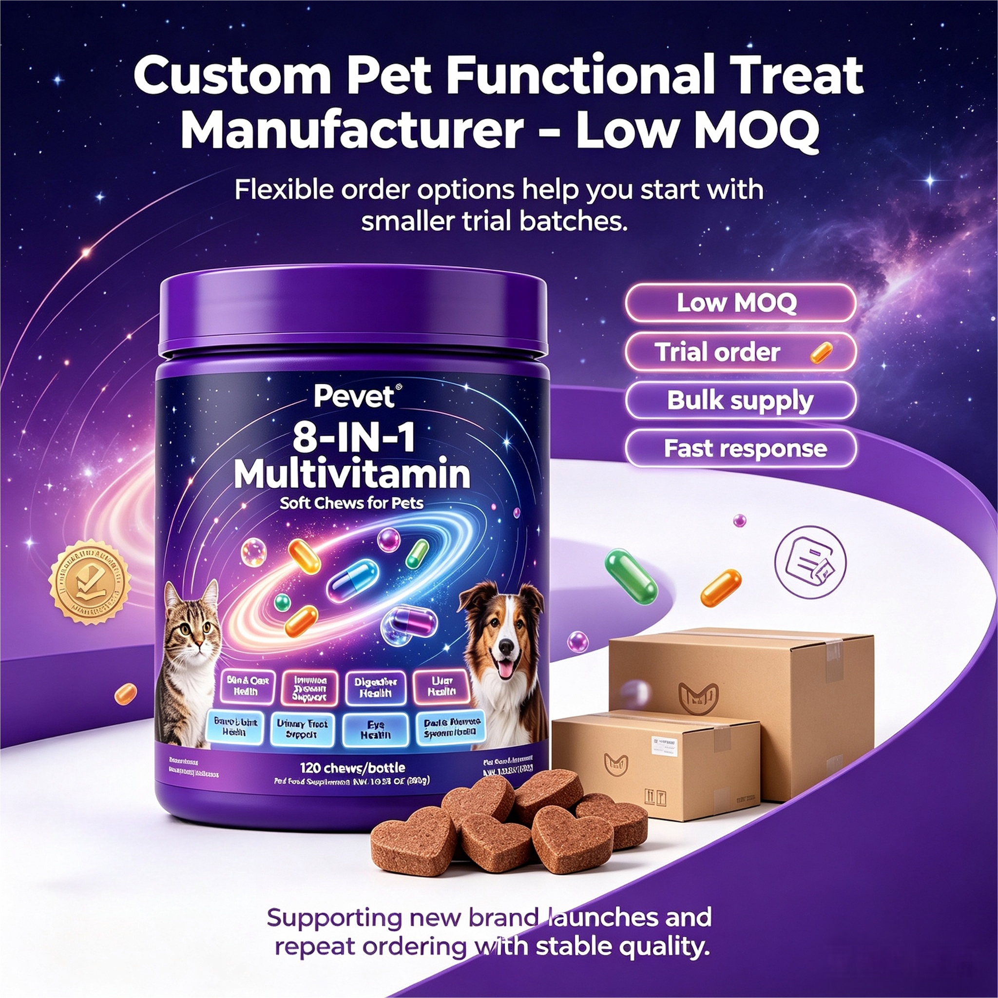 Pevet 8-in-1 Multivitamin Soft Chews Supports Multi Pets Skin Coat Joint Heart Digestion Urinary Vision Oral Premium Quality,Pevet 8-in-1 Multivitamin Soft Chews Supports Multi Pets Skin Coat Joint Heart Digestion Urinary Vision Oral Premium Quality,Pevet