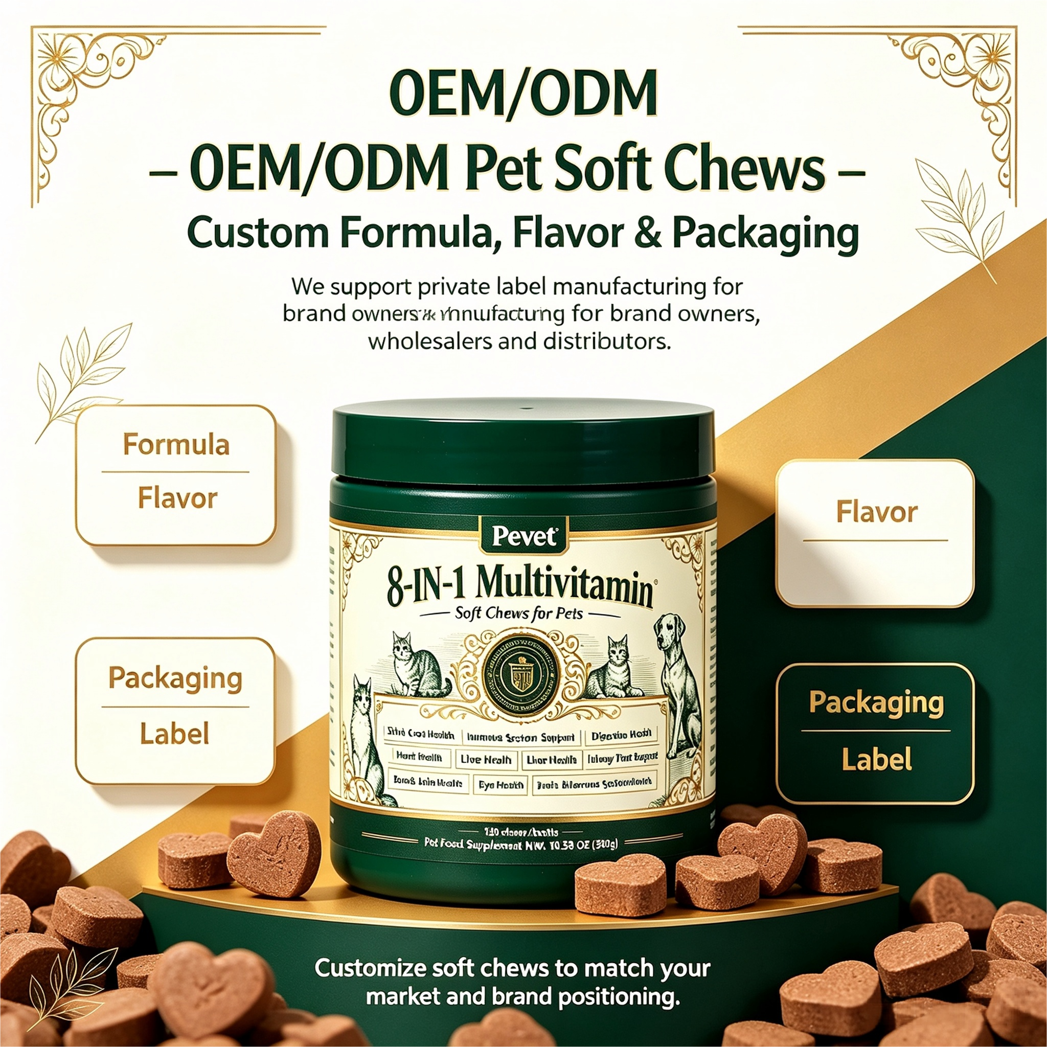 Pevet 8-in-1 Multivitamin Soft Chews Supports Overweight Dogs Skin Coat Joint Heart Digestion Urinary Vision Oral High Quality,Pevet 8-in-1 Multivitamin Soft Chews Supports Overweight Dogs Skin Coat Joint Heart Digestion Urinary Vision Oral High Quality,Pevet