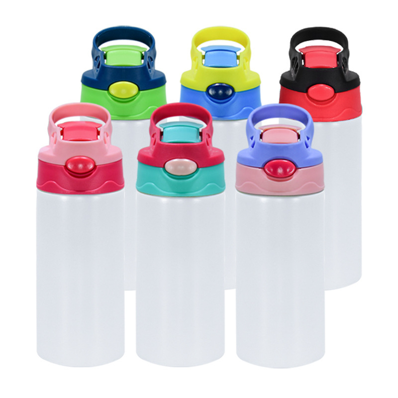 RTS USA Warehouse12oz Kids Flip-top White Sublimation water bottle