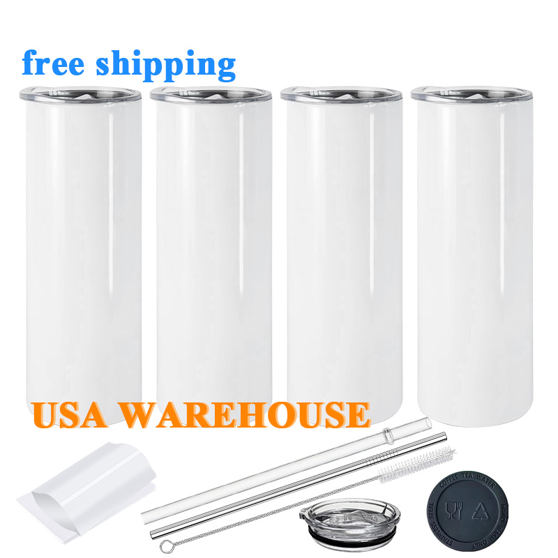 RTS US Warehouse 25pack 20oz sublimation skinny tumblers