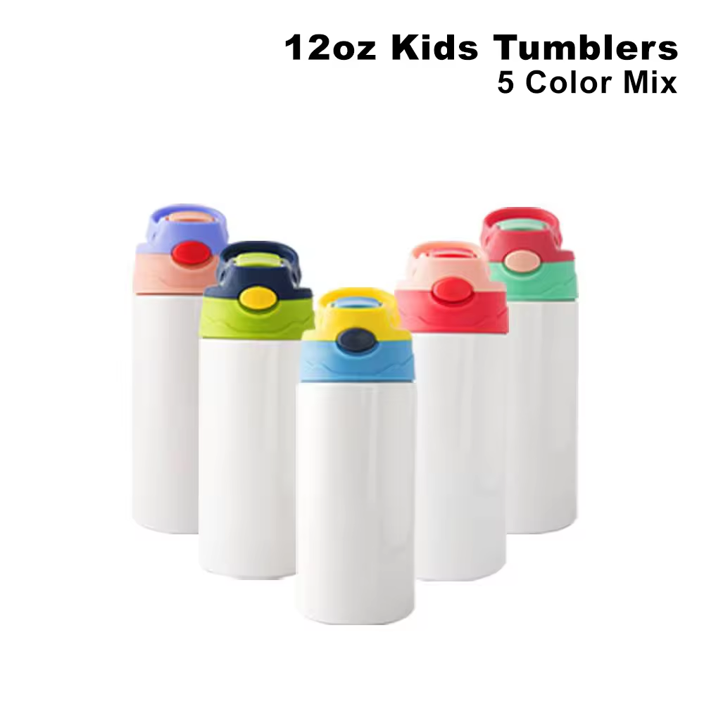 RTS USA Warehouse12oz Kids Flip-top White Sublimation water bottle