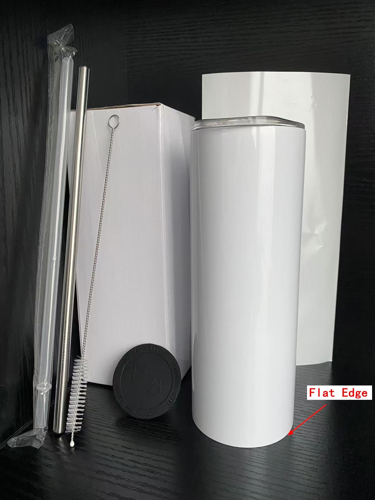 RTS US Warehouse 20oz FLAT EDGE completely straight sublimation tumbler
