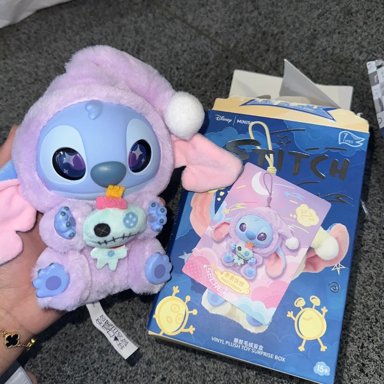 RTS CHINA 7 Inch Stitch sift cute doll pendant vinyl plush blind box