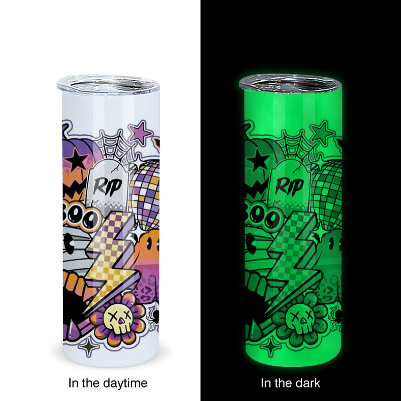 RTS US warehouse 25pck Glow In The Dark Sublimation Tumbler 20oz skinny tumbler
