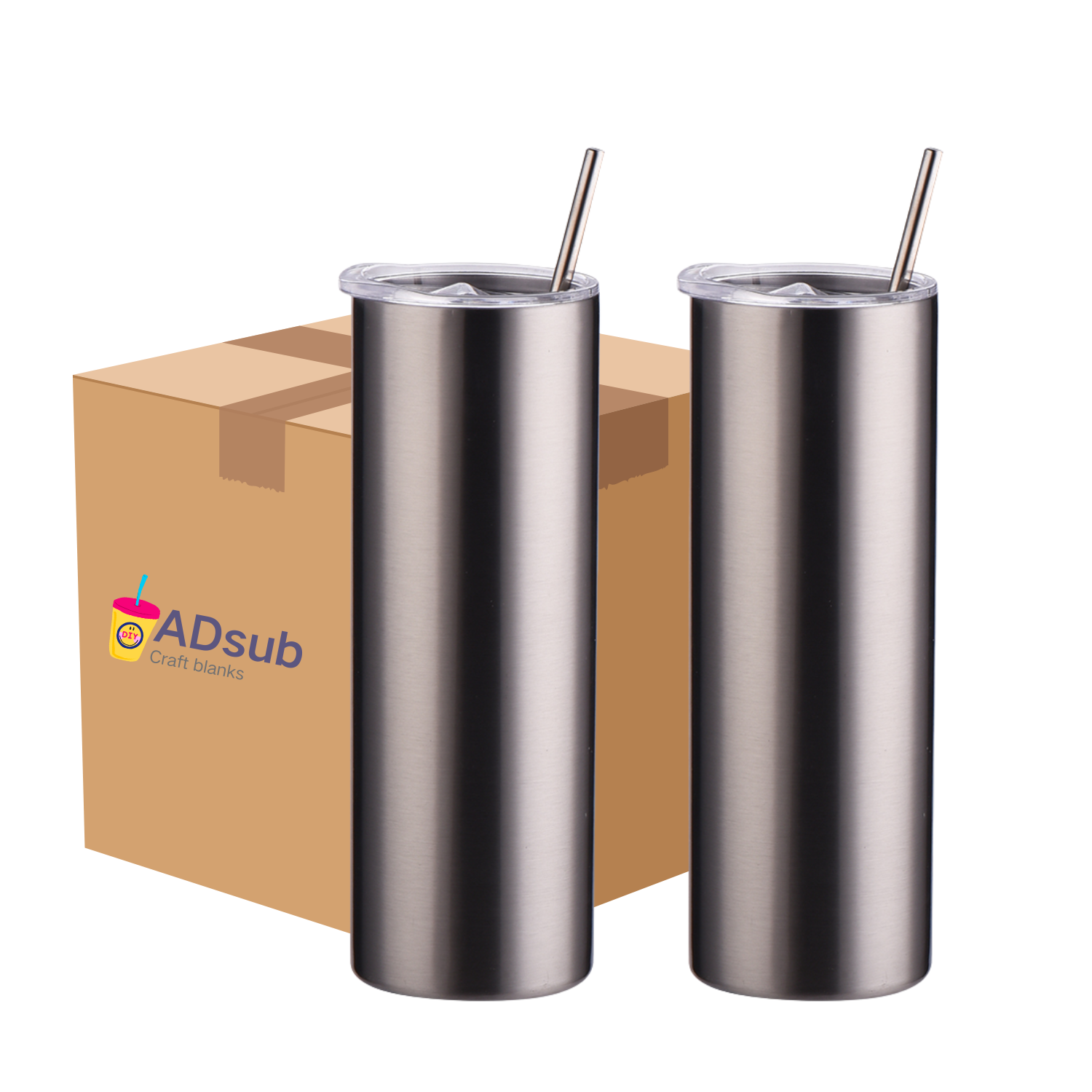 RTS USA Warehouse 25-Pack 20oz Stainless Steel Color Skinny Tumbler For Sublimation