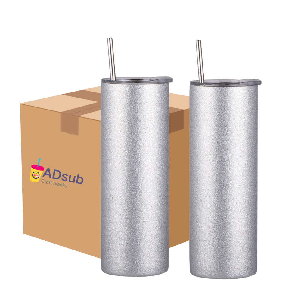RTS US warehouse 5pack 20oz Sublimation silver Glitter Tumbler