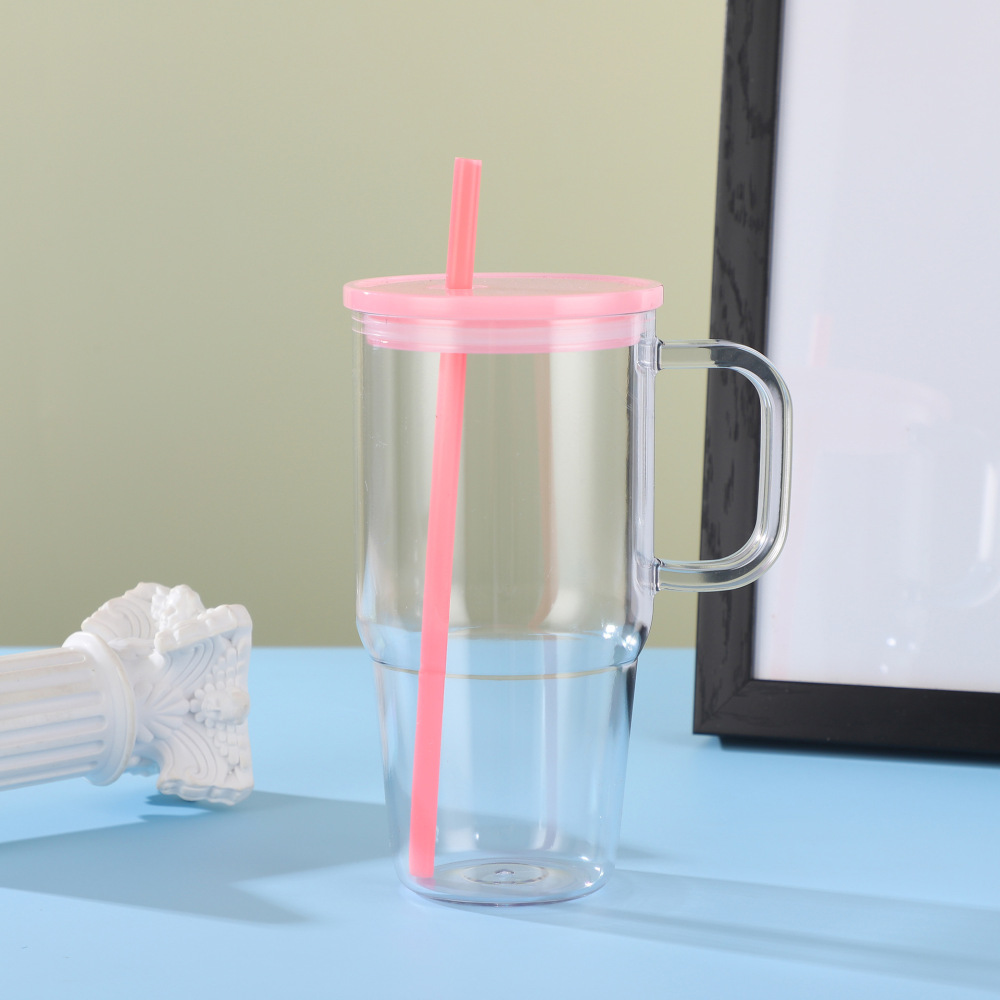 RTS CHINA 20oz plastic cups with colorful lids and straw  Portable outdoor water bottle