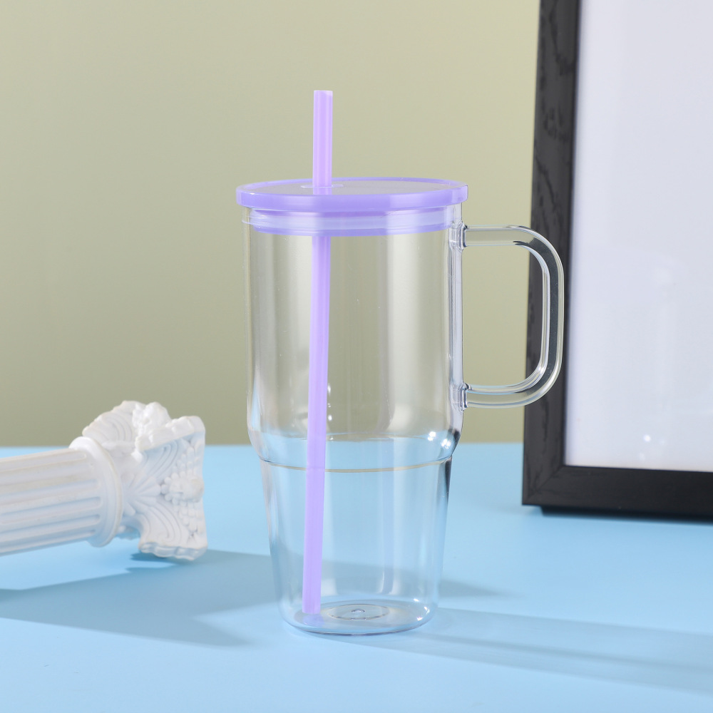 RTS CHINA 20oz plastic cups with colorful lids and straw  Portable outdoor water bottle