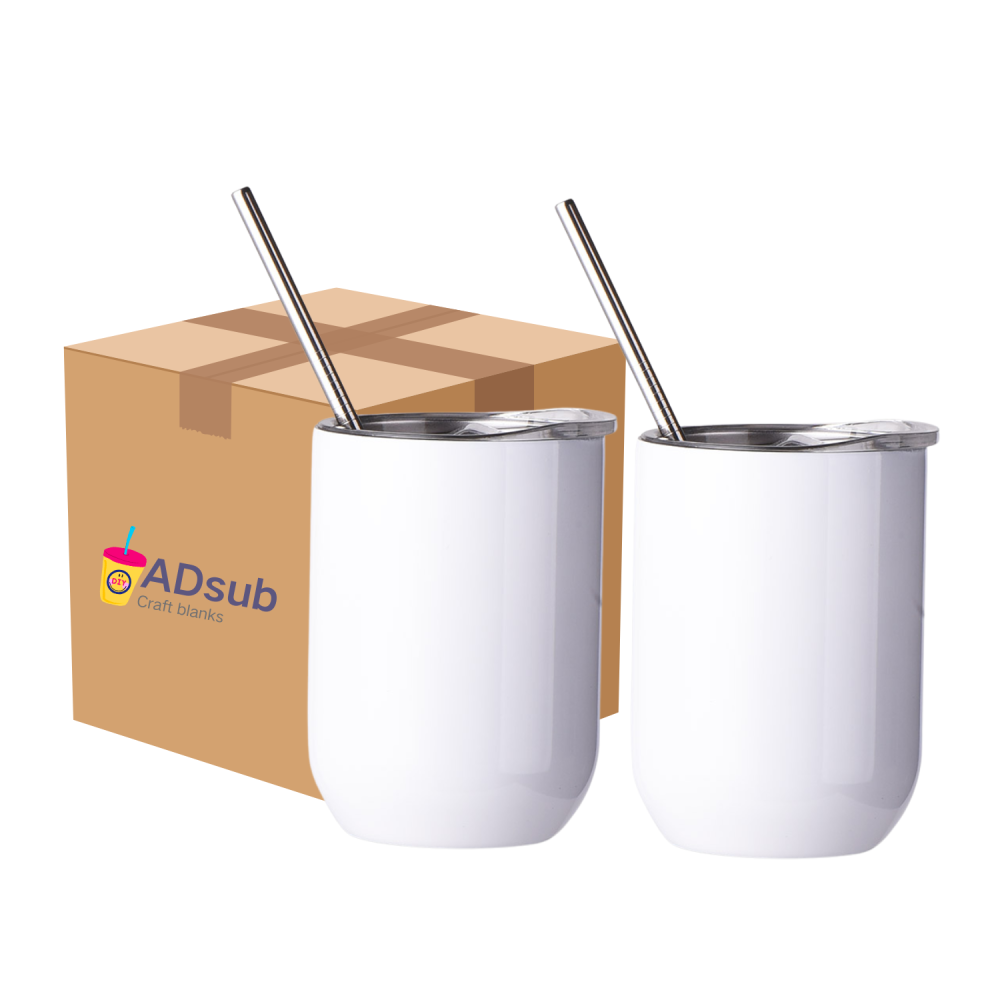 25-Pack 12oz Straight Wine Sublimation Tumbler