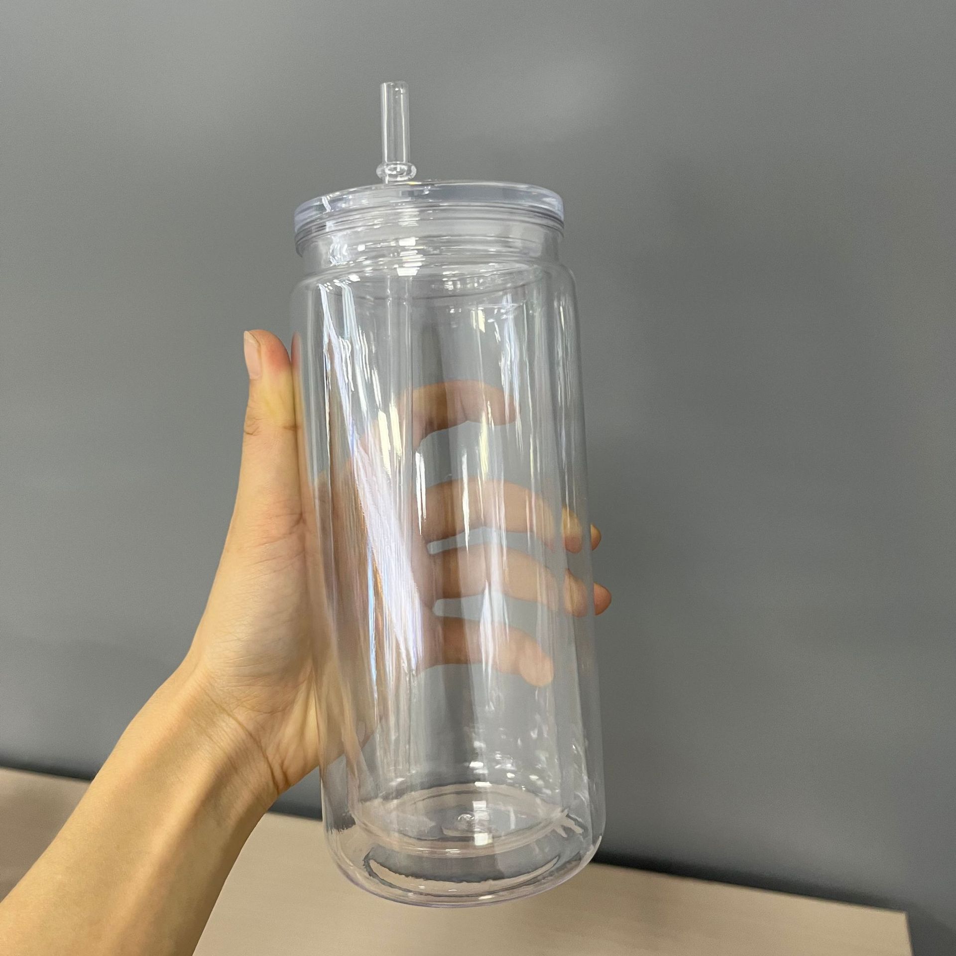 RTS US Warehouse 25pack 16oz or 20oz double wall plastic snow globe tumbler pre-drillled