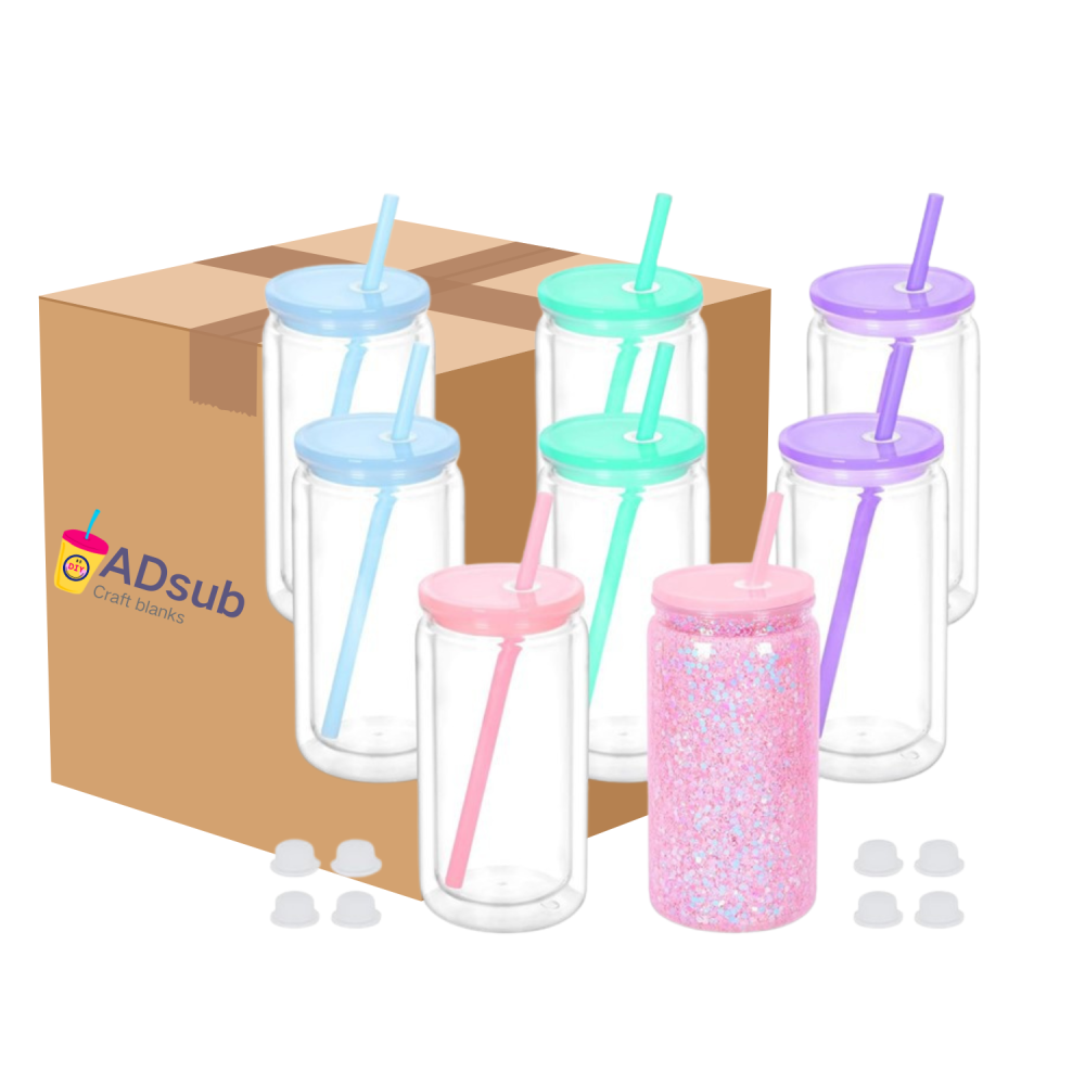 RTS US Warehouse 25pack 16oz or 20oz double wall plastic snow globe tumbler pre-drillled