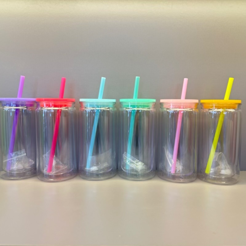 RTS US Warehouse 25pack 16oz or 20oz double wall plastic snow globe tumbler pre-drillled