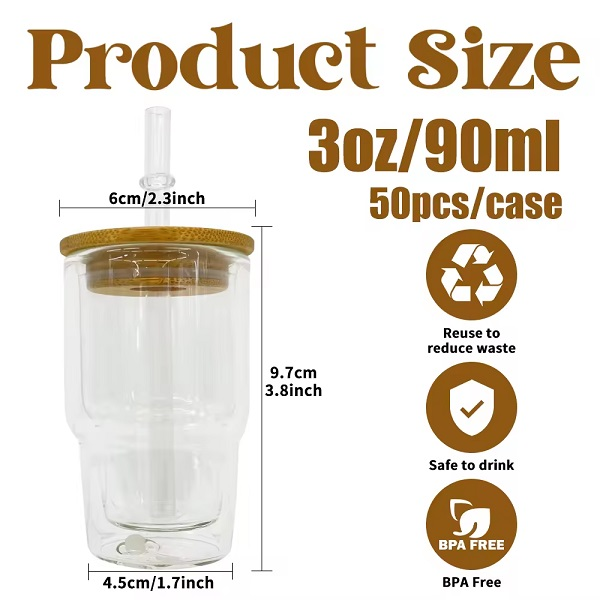 RTS US warehouse 50pack Mini Snow globe glass 3oz clear tumblers | Snowglobe Tumbler