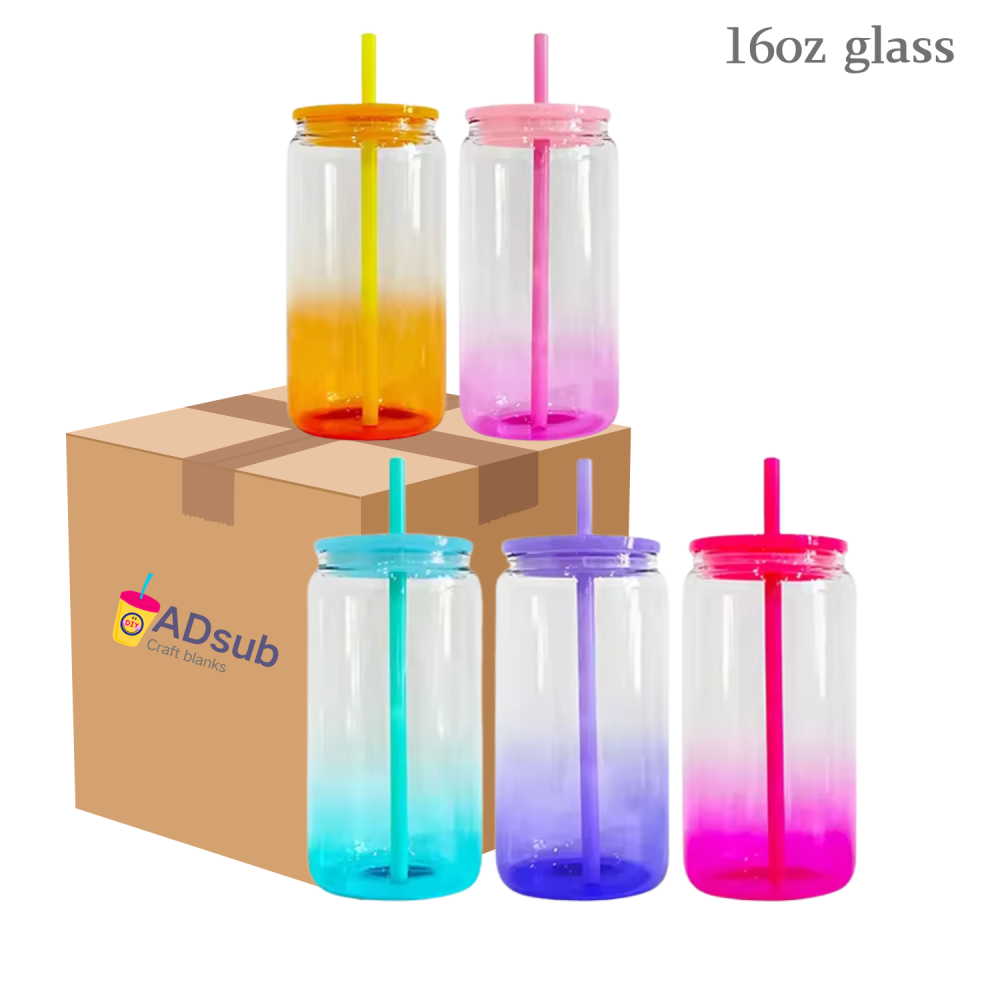 RTS US warehouse 25pack 16oz Libbey Ombre Glass Tumbler - Sublimation Blank glass can