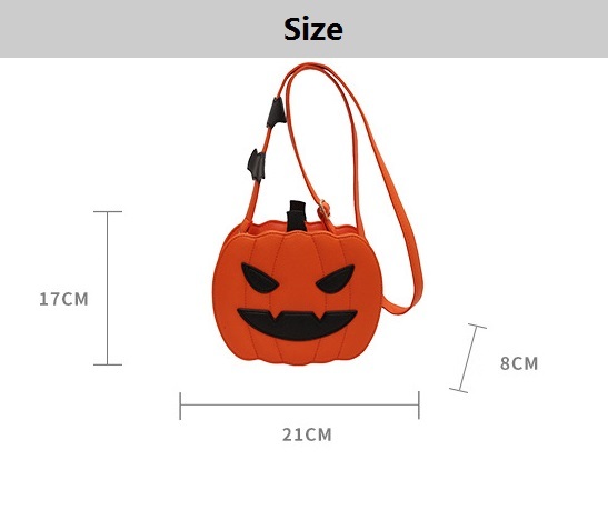 RTS CHINA  Hollaween style PU shoulder bag，Halloween Pumpkin Bag