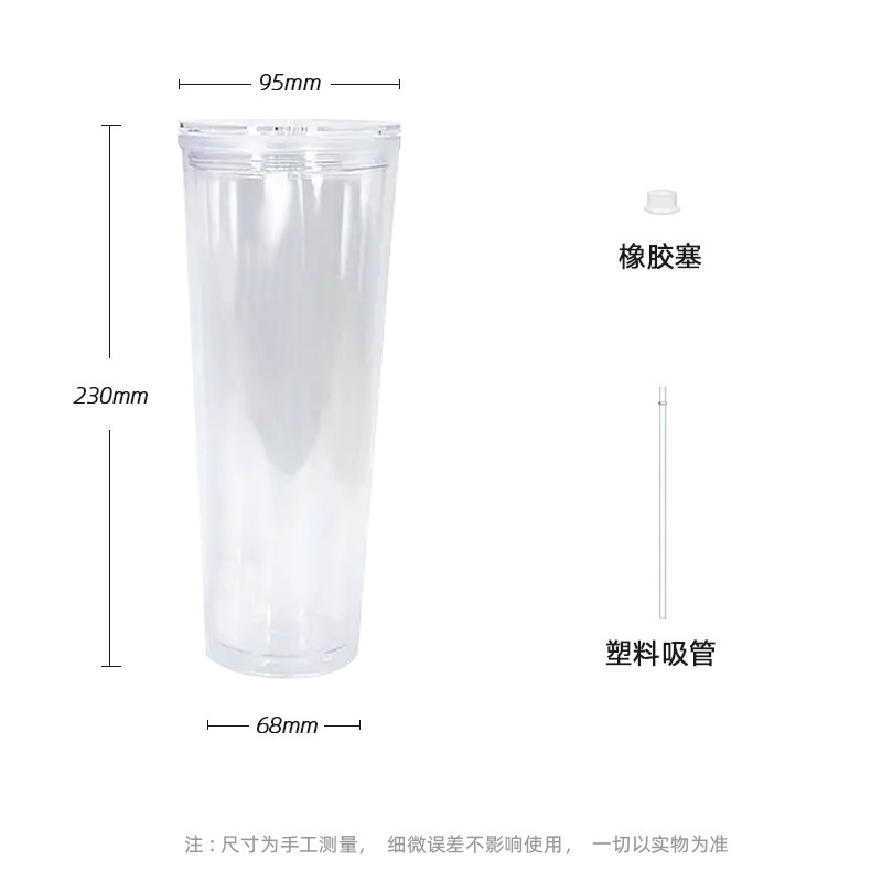 RTS US warehouse 20pack 24oz Clear Acrylic Snowglobe Tumbler