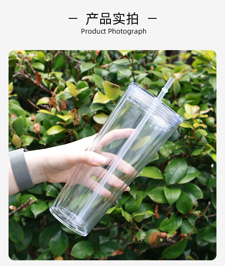 RTS US warehouse 20pack 24oz Clear Acrylic Snowglobe Tumbler