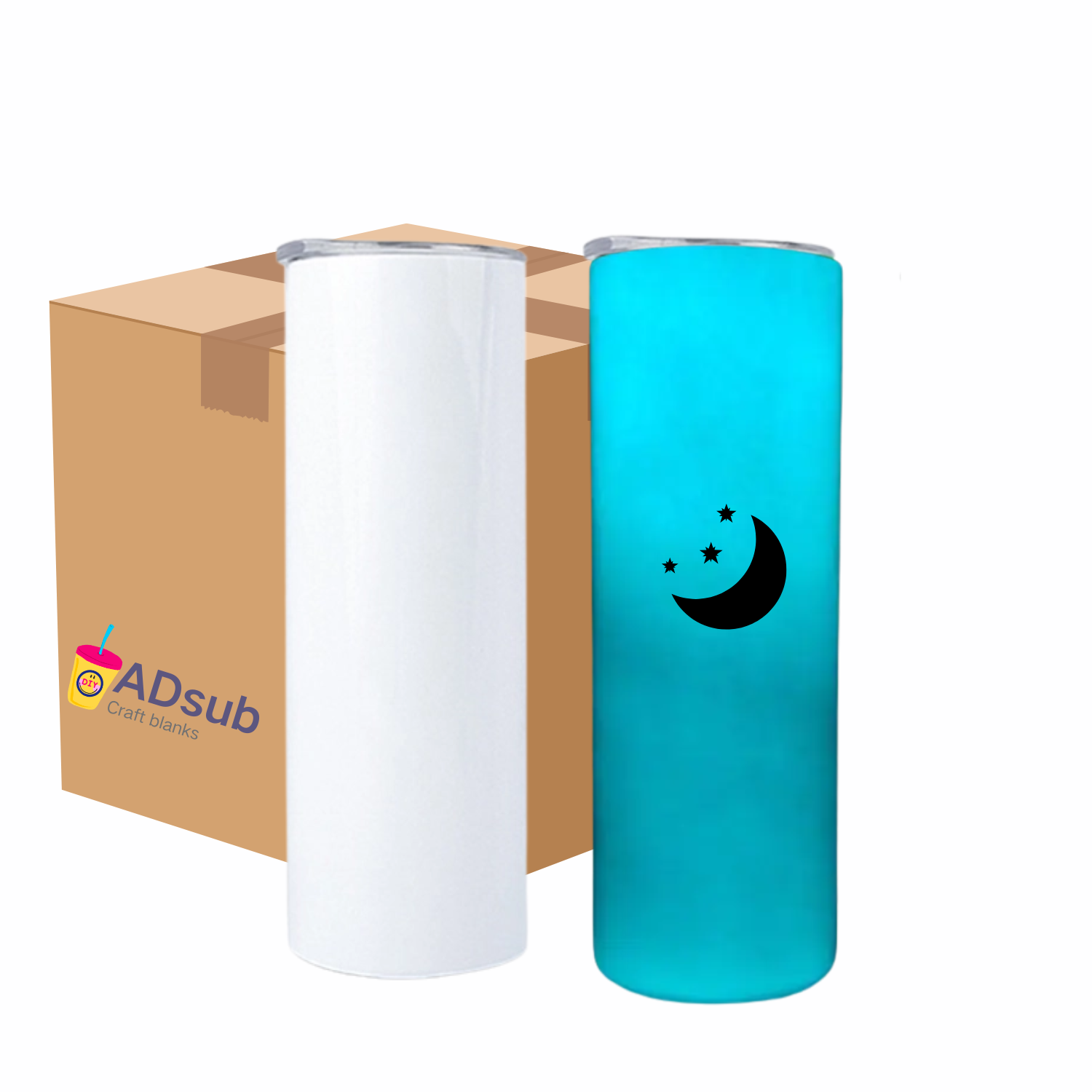 RTS US warehouse 25pck Glow In The Dark Sublimation Tumbler 20oz skinny tumbler