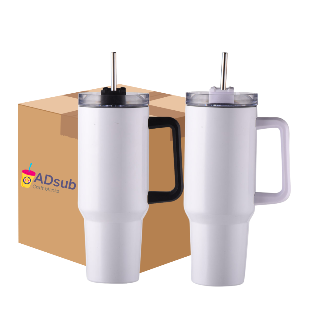 wholesale 20pack 40oz Sublimation Tumbler With Handle 40oz vwhite V1.0 sublimation tumblers