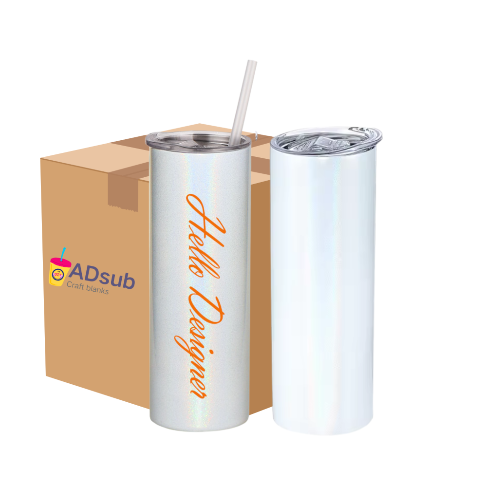 wholesale 25pack White 20oz Rainbow/Shimmer Sublimation Tumbler