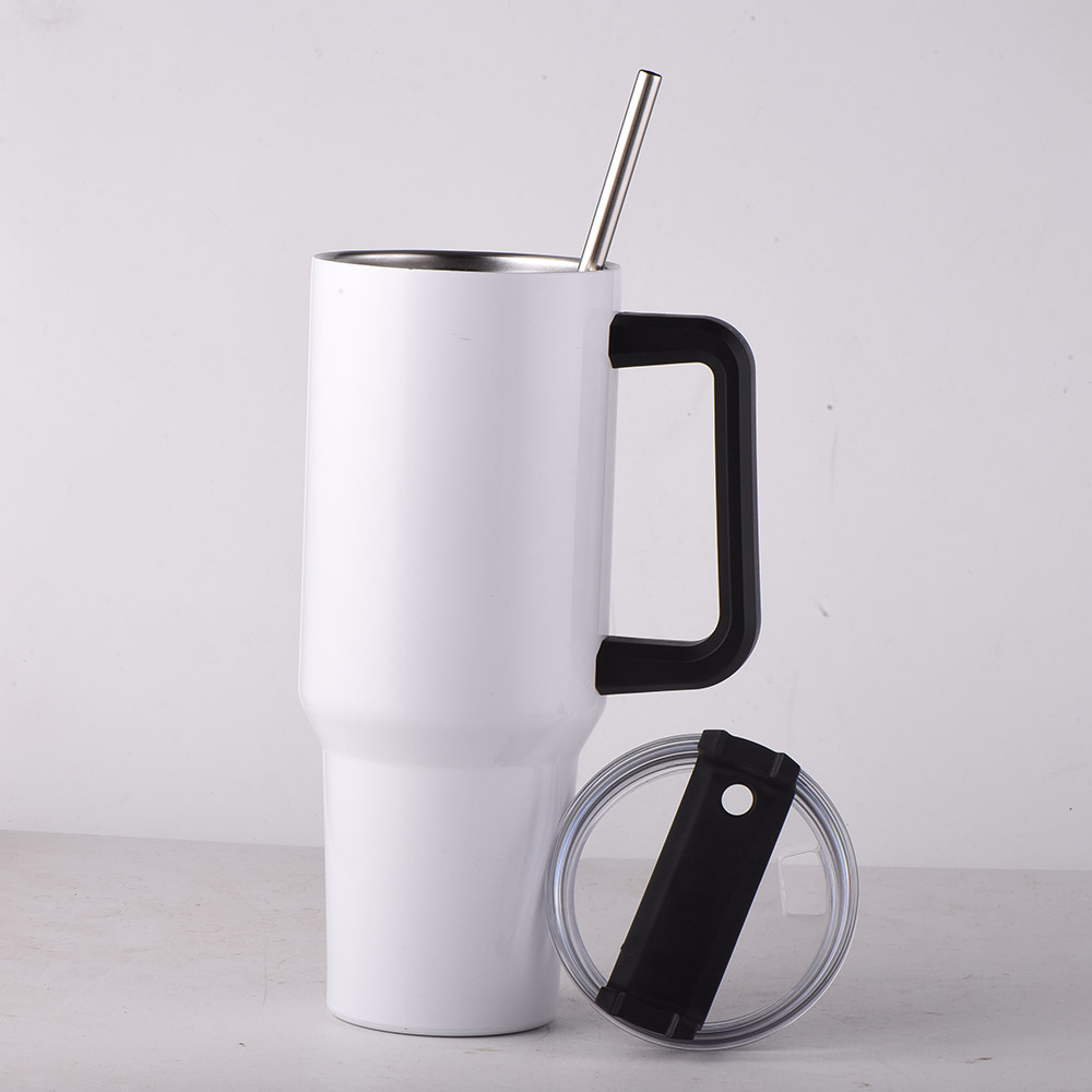 wholesale 20pack 40oz Sublimation Tumbler With Handle 40oz vwhite V1.0 sublimation tumblers