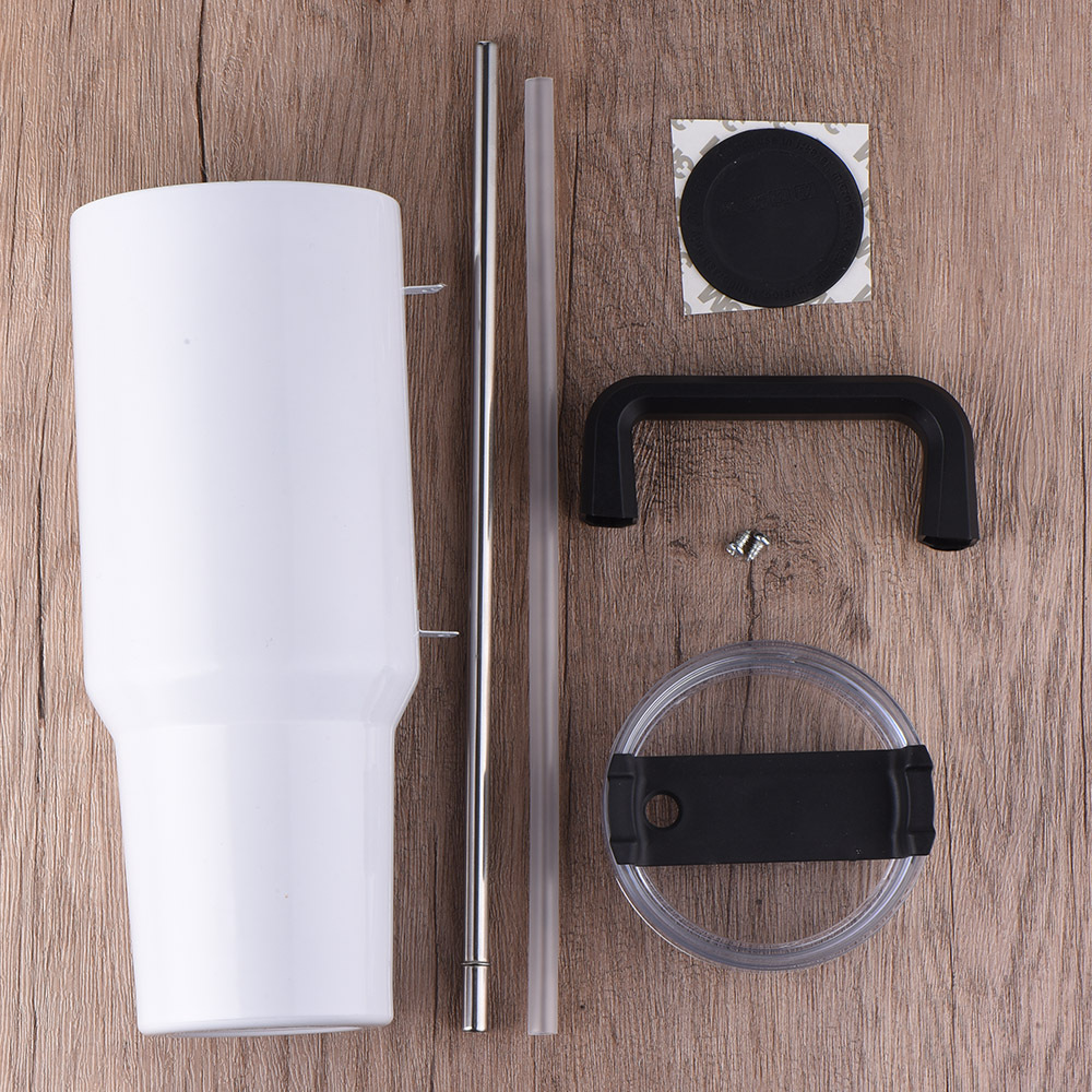 wholesale 20pack 40oz Sublimation Tumbler With Handle 40oz vwhite V1.0 sublimation tumblers