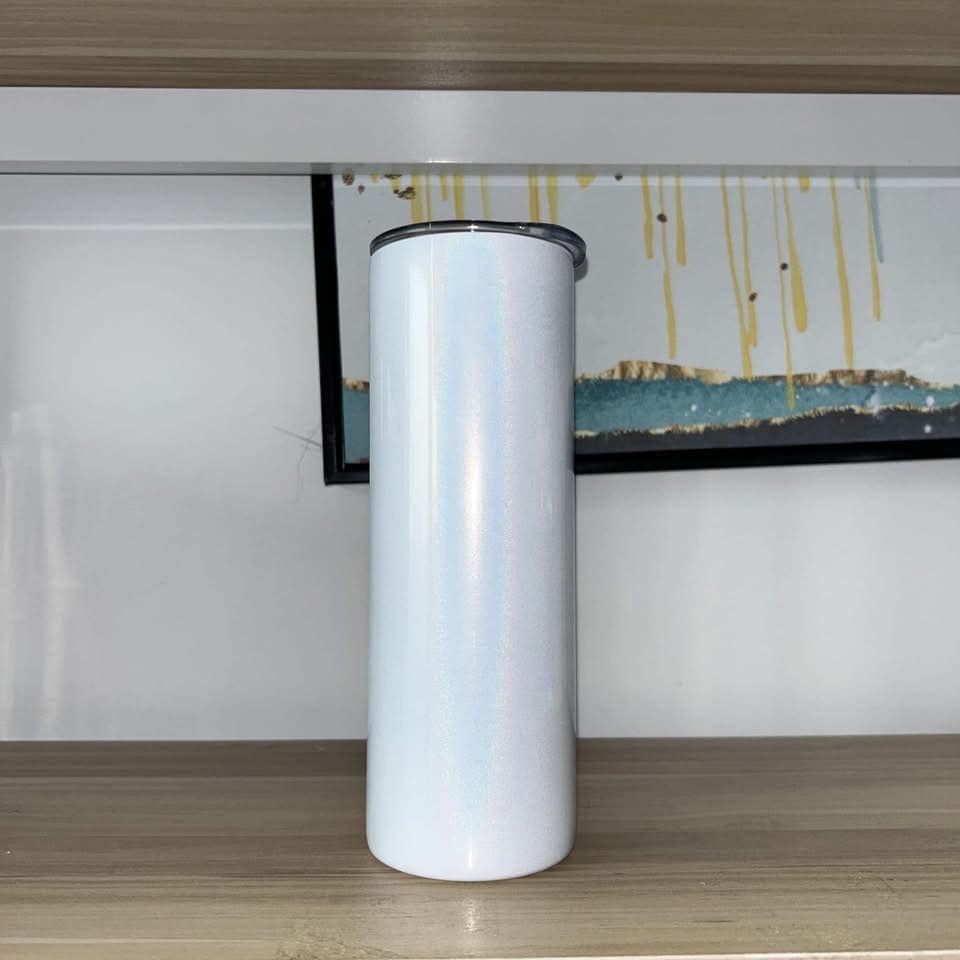 wholesale 25pack White 20oz Rainbow/Shimmer Sublimation Tumbler