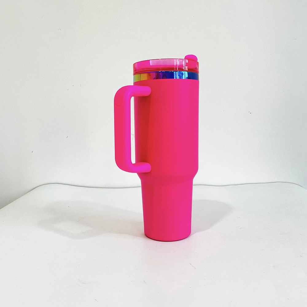 wholesale 40oz Rainbow Plated Tumbler power coating tumber for Laser Engraving