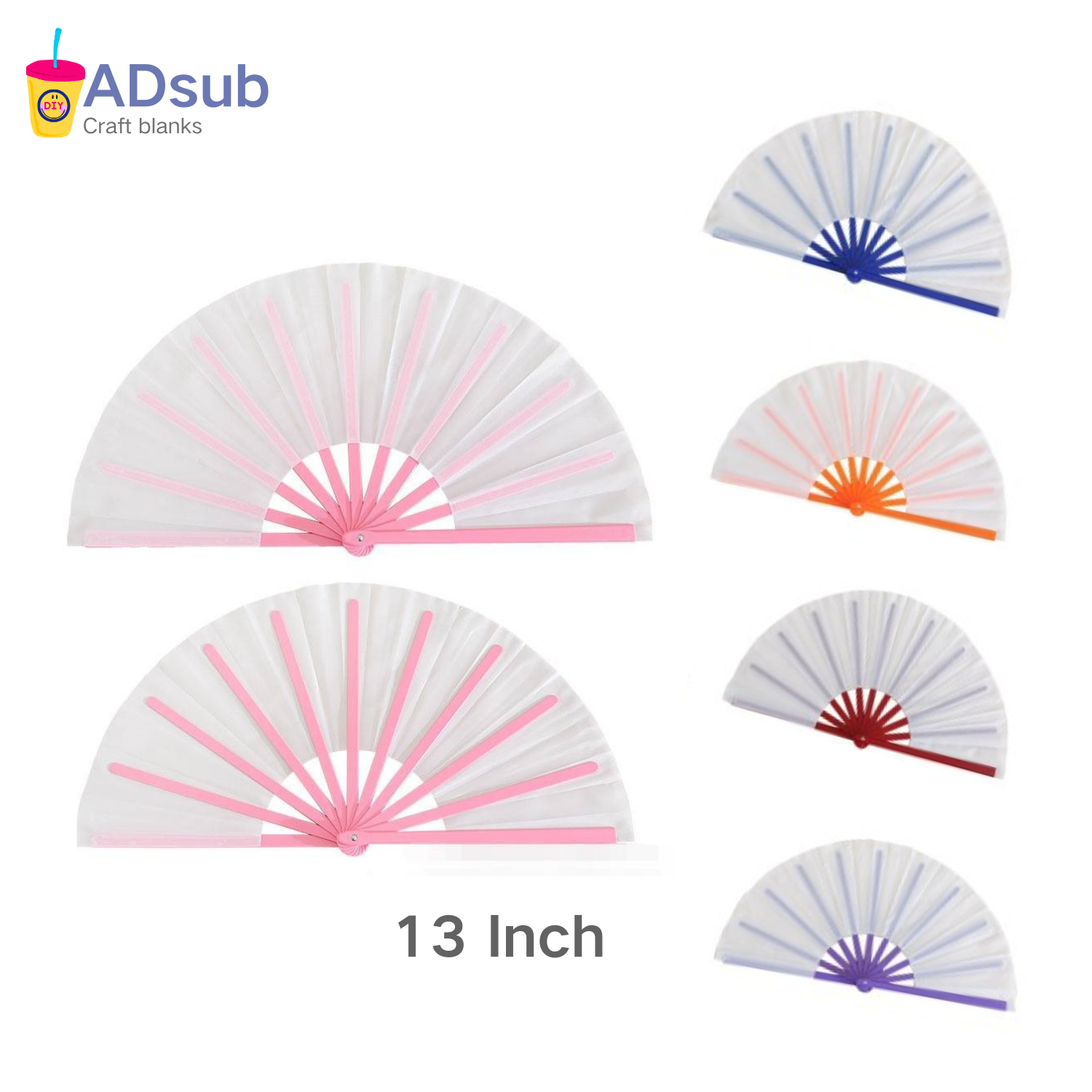 wholesale 13inch sublimation fans ,polyester Kung Fu Fan
