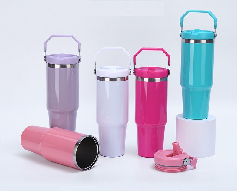RTS US warehouse  30oz  Flip Top Swing Handle Leakproof Tumblers for Sublimation