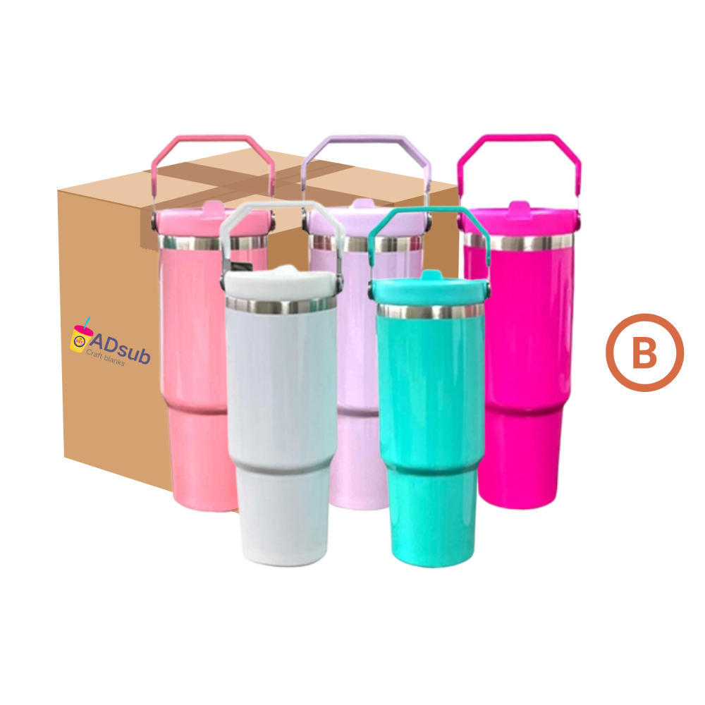 RTS US warehouse  30oz  Flip Top Swing Handle Leakproof Tumblers for Sublimation