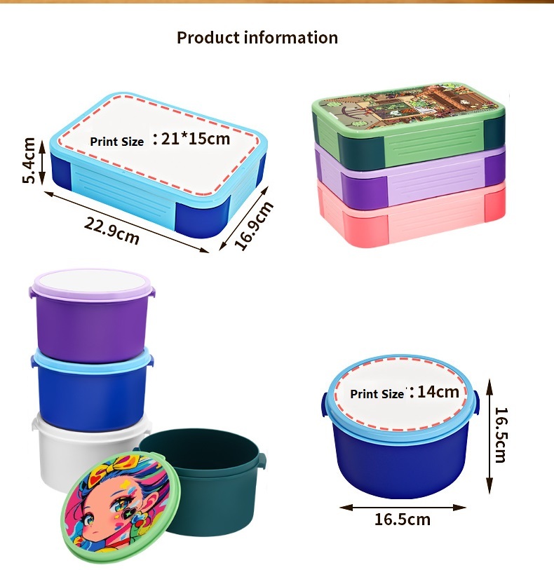 RTS CHINA sublimation lunch box Sealed fruit box salad box