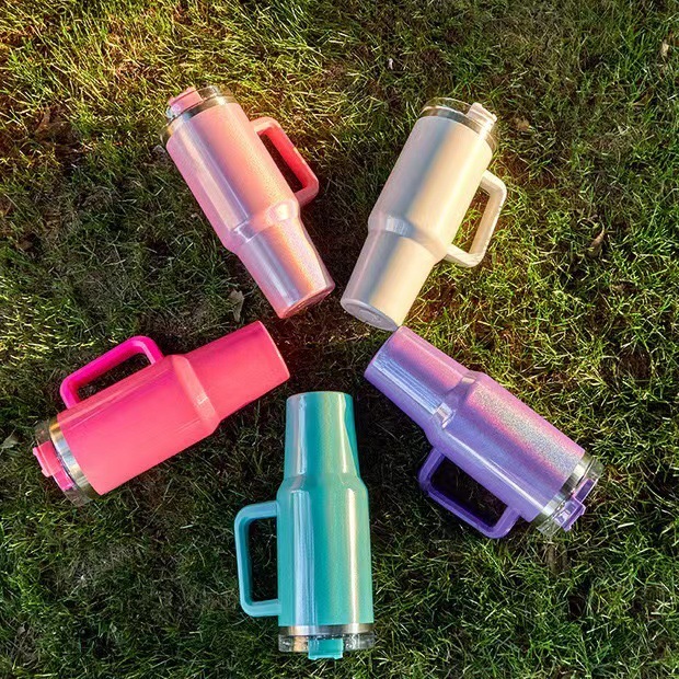 wholesale  40oz Sublimation shimmer Tumbler With Handle