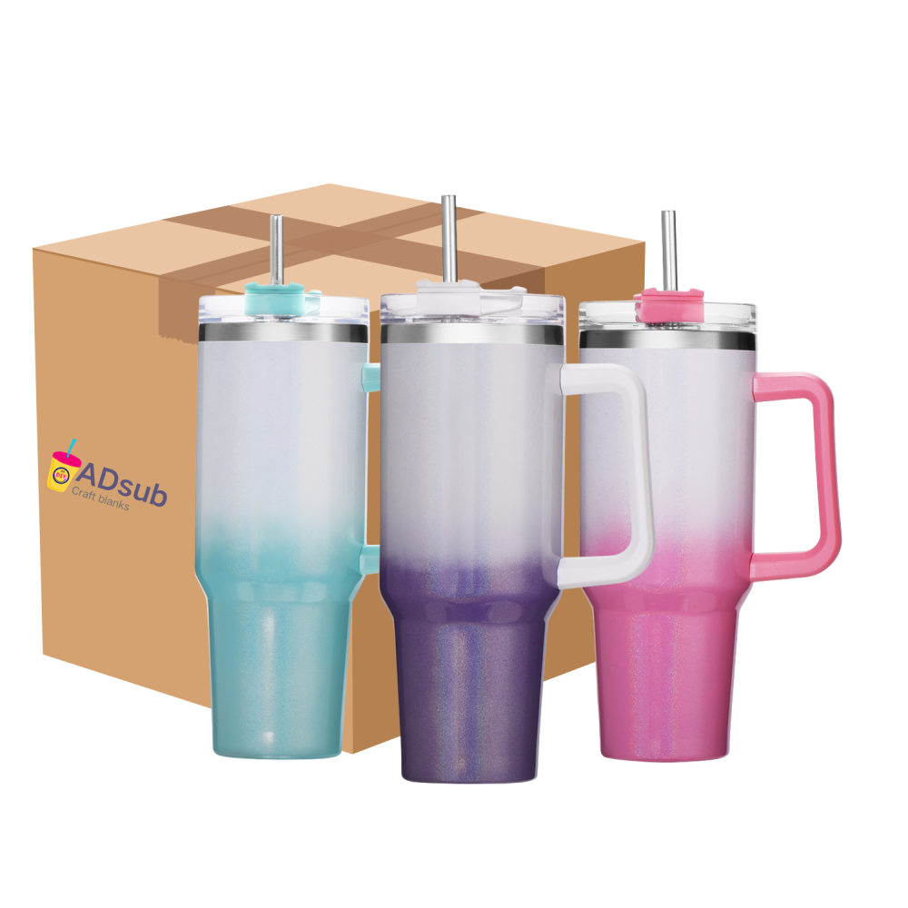 wholesale  40oz Sublimation shimmer Tumbler With Handle