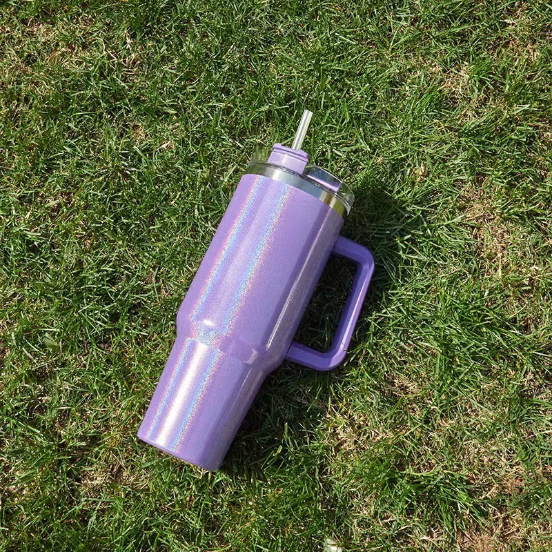 wholesale  40oz Sublimation shimmer Tumbler With Handle