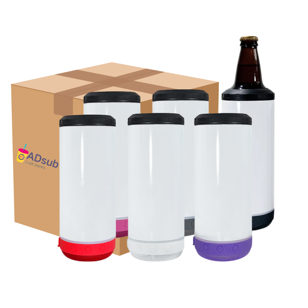 RTS US warehouse 12pack 16oz 4 in 1 sublimaiton can cooler with bluetooth speaker