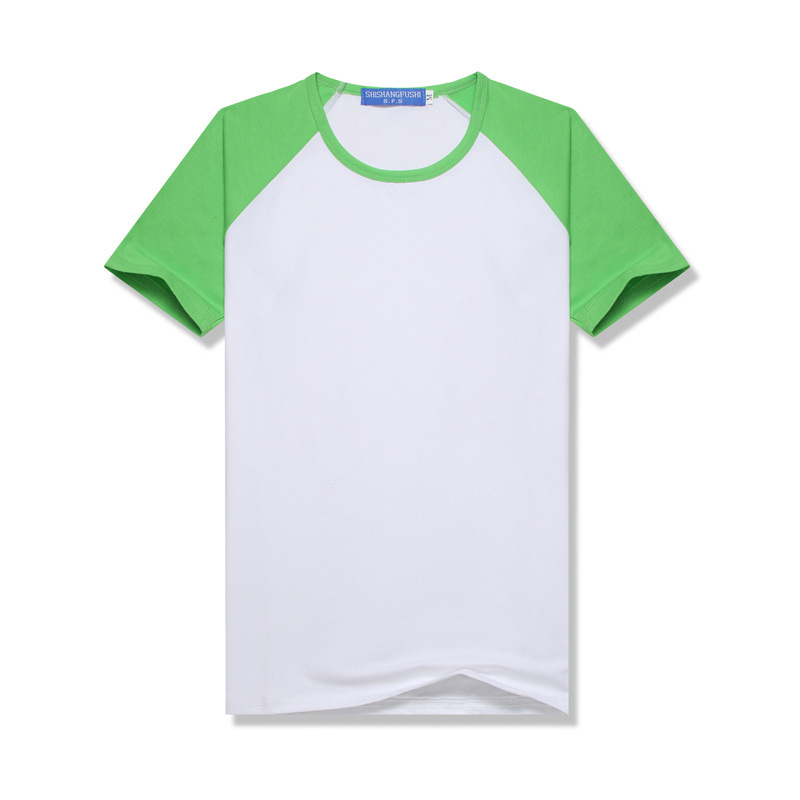 sublimation Blank T-Shirt Class Uniform Parent-Child Outfit DIY Summer Color-Blocked Raglan Short-Sleeve Crew Neck T-Shirt Modal Sublimation summer shirt