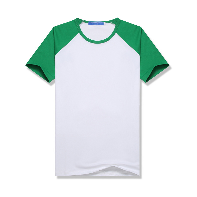 sublimation Blank T-Shirt Class Uniform Parent-Child Outfit DIY Summer Color-Blocked Raglan Short-Sleeve Crew Neck T-Shirt Modal Sublimation summer shirt