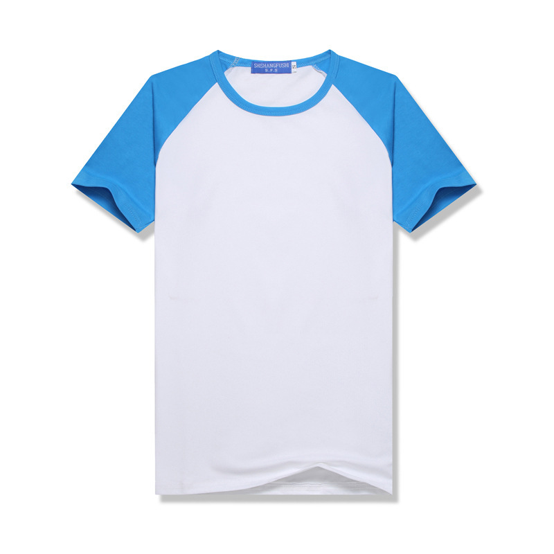 sublimation Blank T-Shirt Class Uniform Parent-Child Outfit DIY Summer Color-Blocked Raglan Short-Sleeve Crew Neck T-Shirt Modal Sublimation summer shirt