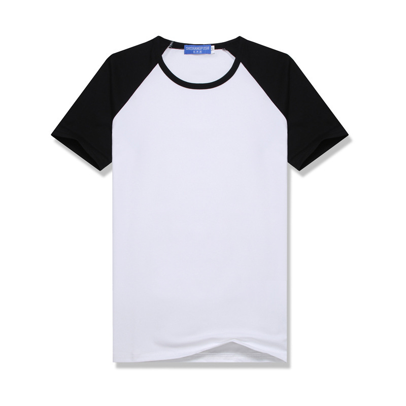 sublimation Blank T-Shirt Class Uniform Parent-Child Outfit DIY Summer Color-Blocked Raglan Short-Sleeve Crew Neck T-Shirt Modal Sublimation summer shirt