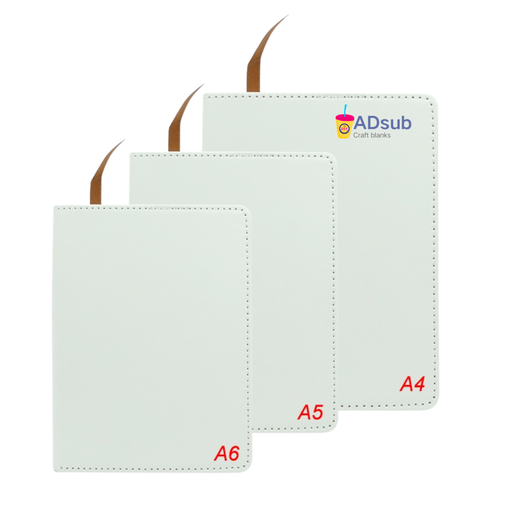 A5 Sublimation Blank Notebook DIY Heat Transfer Journal with White PU Hardcover